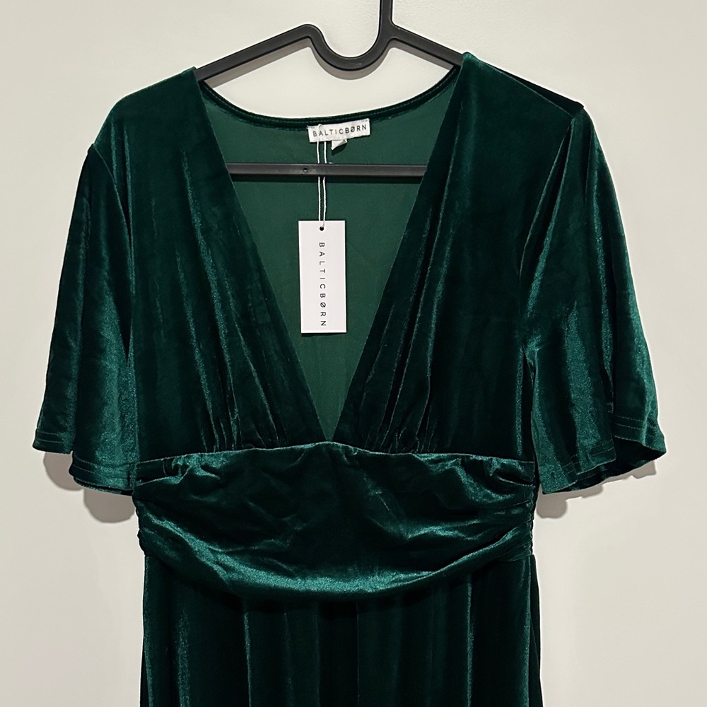 Baltic Born Deep Green Velvet Maxi Dress